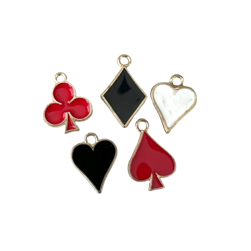 PLAYING CARD PATTERN CHARMS (GOLD)