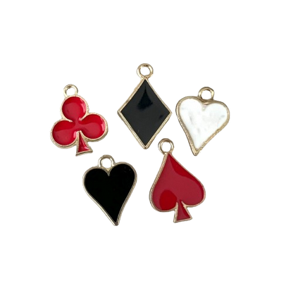 PLAYING CARD PATTERN CHARMS (GOLD)