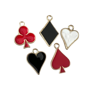 PLAYING CARD PATTERN CHARMS (GOLD)