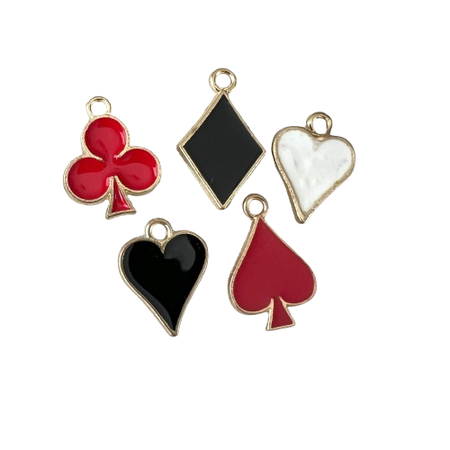 PLAYING CARD PATTERN CHARMS (GOLD)