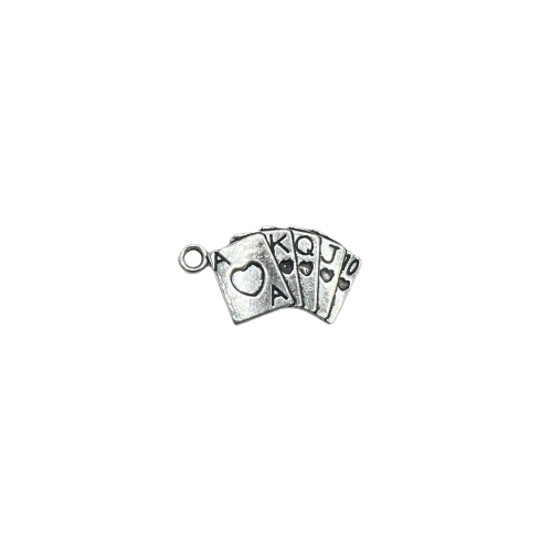 POKER PLAYING CARD CHARM (SILVER)