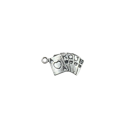 POKER PLAYING CARD CHARM (SILVER)