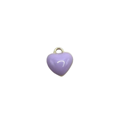 PUFFY PURPLE HEART CHARM (GOLD)