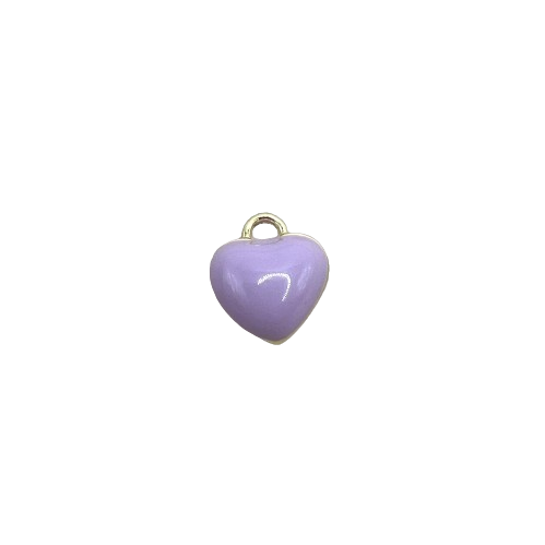 PUFFY PURPLE HEART CHARM (GOLD)