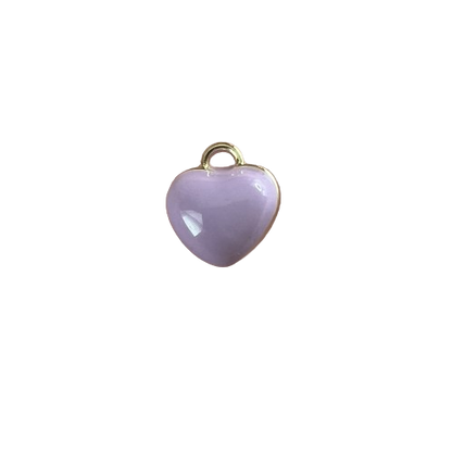 PUFFY PURPLE HEART CHARM (GOLD)