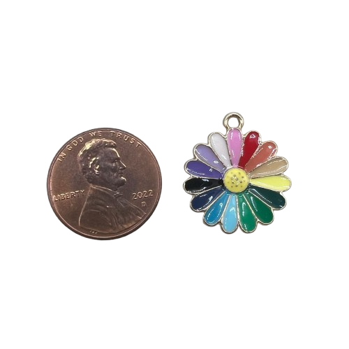 RAINBOW SUNFLOWER CHARM (GOLD)