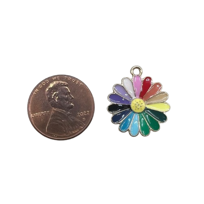 RAINBOW SUNFLOWER CHARM (GOLD)