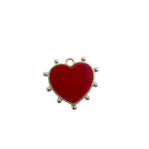 RED HEART CHARM (GOLD)