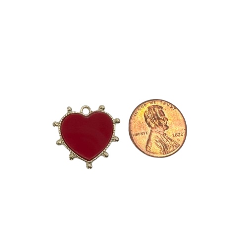 RED HEART CHARM (GOLD)