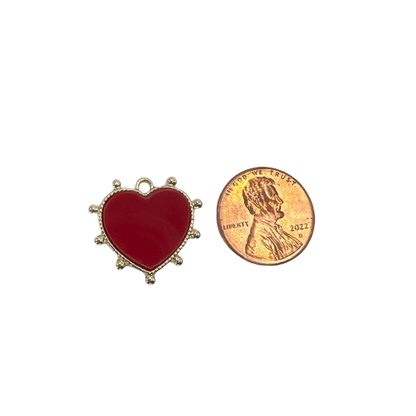 RED HEART CHARM (GOLD)