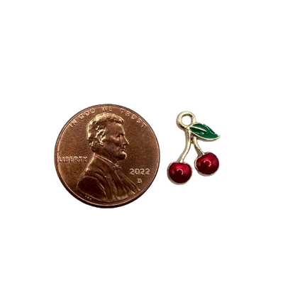 RED CHERRY CHARM (GOLD)