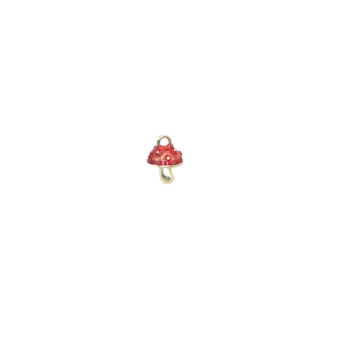 RED MUSHROOM CHARM (GOLD)