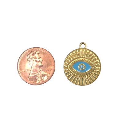 ROUND EVIL EYE CHARM (GOLD)