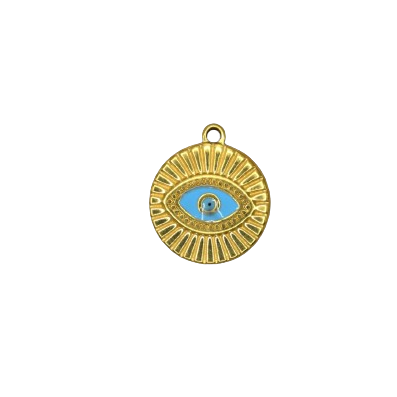 ROUND EVIL EYE CHARM (GOLD)