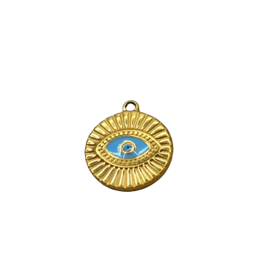 ROUND EVIL EYE CHARM (GOLD)