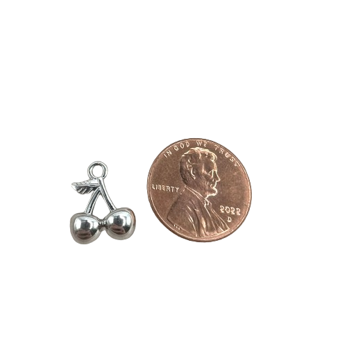 SMALL CHERRY CHARM (SILVER)