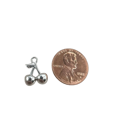 SMALL CHERRY CHARM (SILVER)