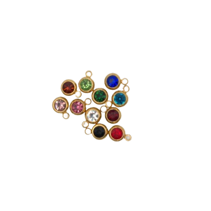 SMALL COLORFUL STONE CHARM (GOLD)