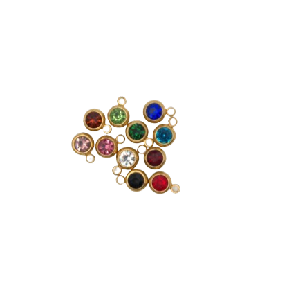 SMALL COLORFUL STONE CHARM (GOLD)