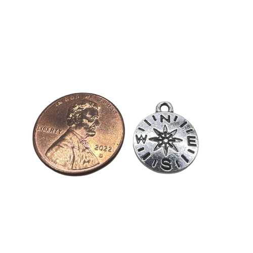 SMALL COMPASS CHARM (SILVER)