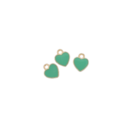 SMALL GREEN HEART CHARM (GOLD)