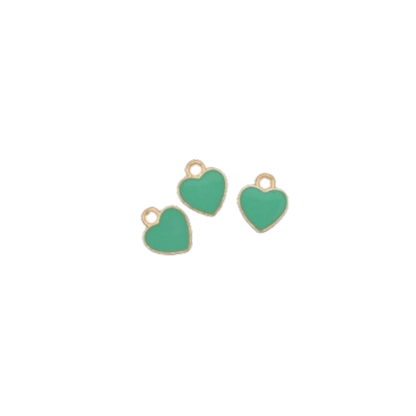 SMALL GREEN HEART CHARM (GOLD)