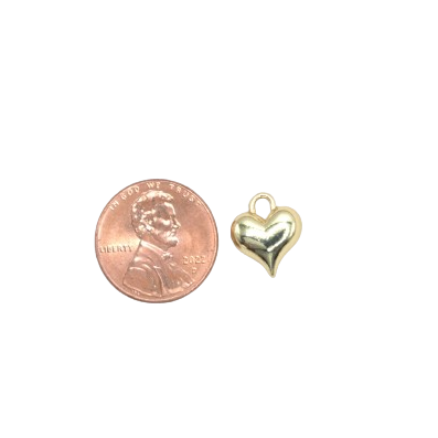 SMALL PUFFY HEART CHARM (GOLD)